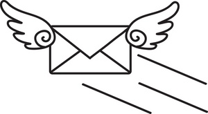 Email clipart image a black and white