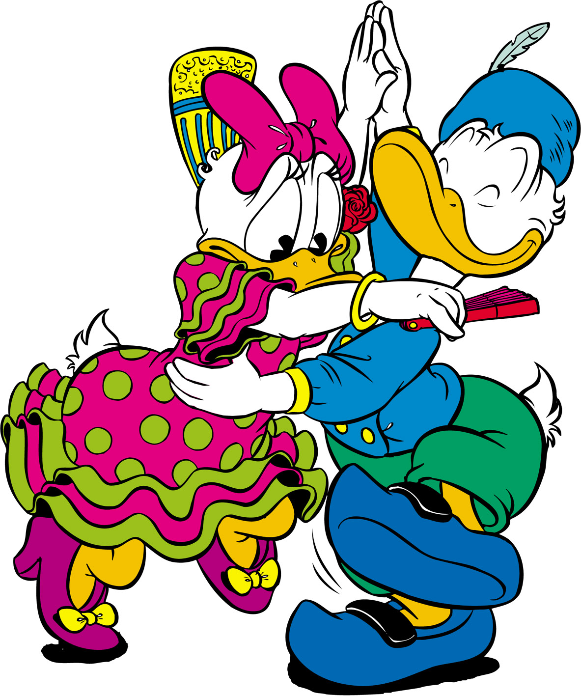 Gift christmas donald duck receives t clipart