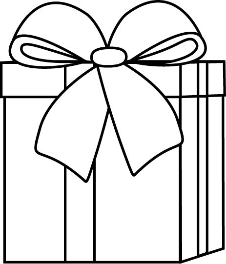 Gift t black and white clipart kid