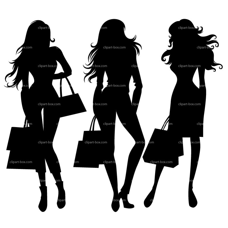Lady shopping clipart kid