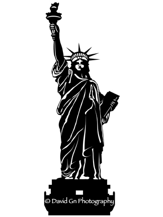 Statue of liberty black and white clipart kid