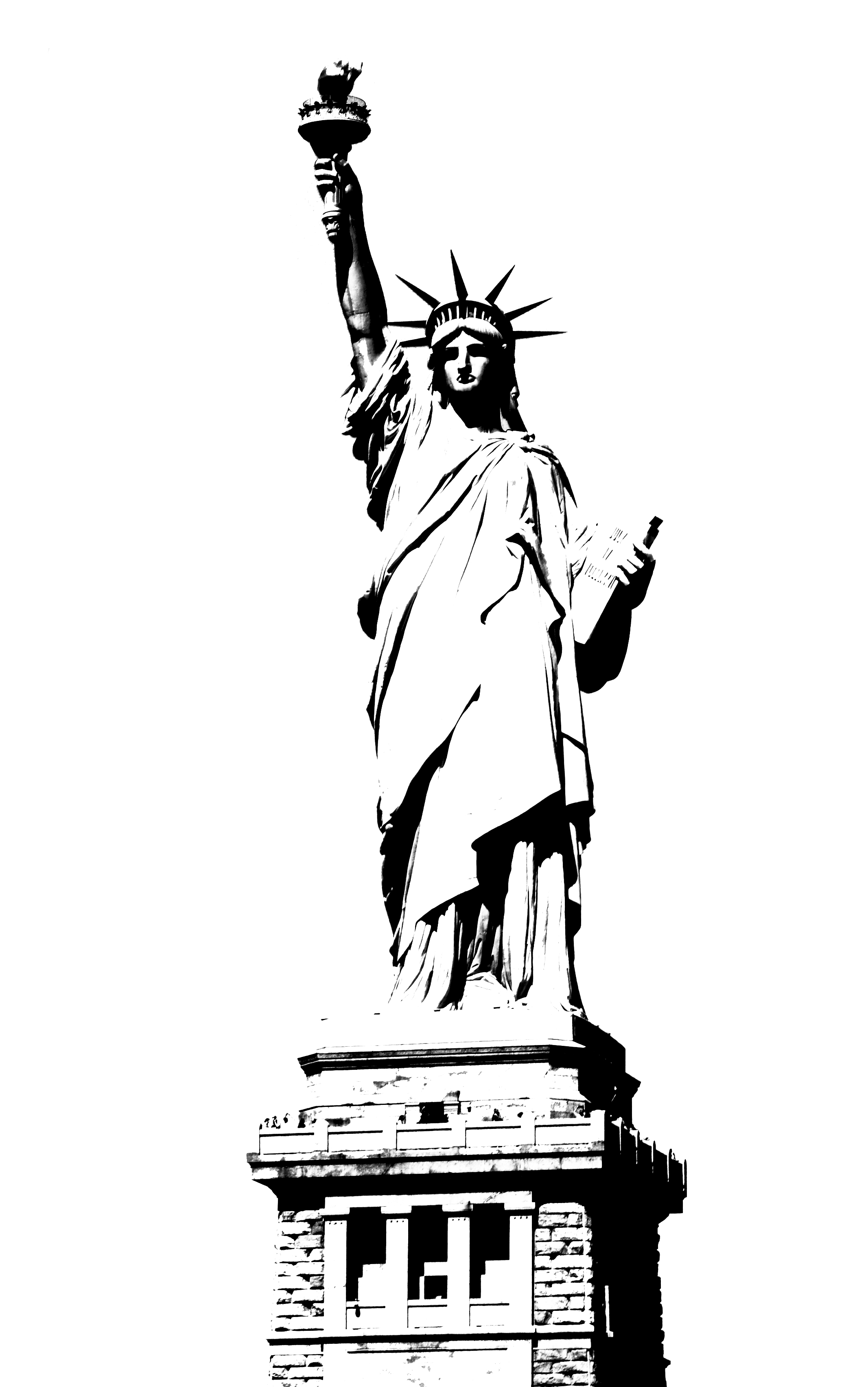 Statue of liberty clip art black and white clipart kid