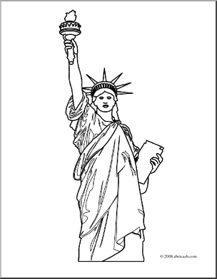 Statue of liberty clipart black and white clipartfox