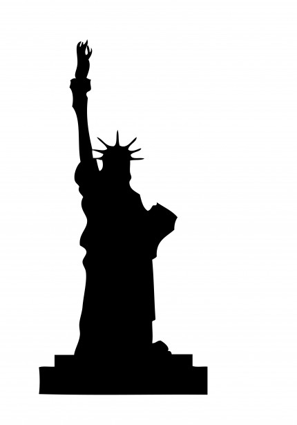 Statue of liberty silhouette clipart kid