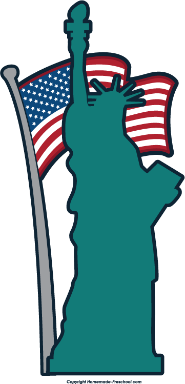 Statue of liberty with flag clipart clipartfest 3