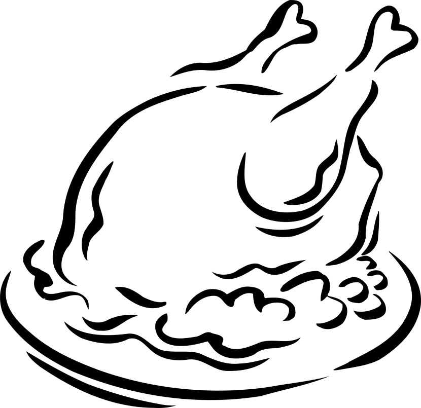 Turkey  black and white cooked turkey clipart black and white clipartfox