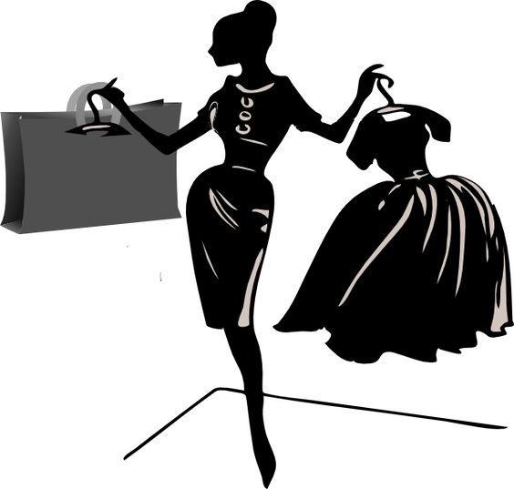 Womens shopping clip art and shopping on