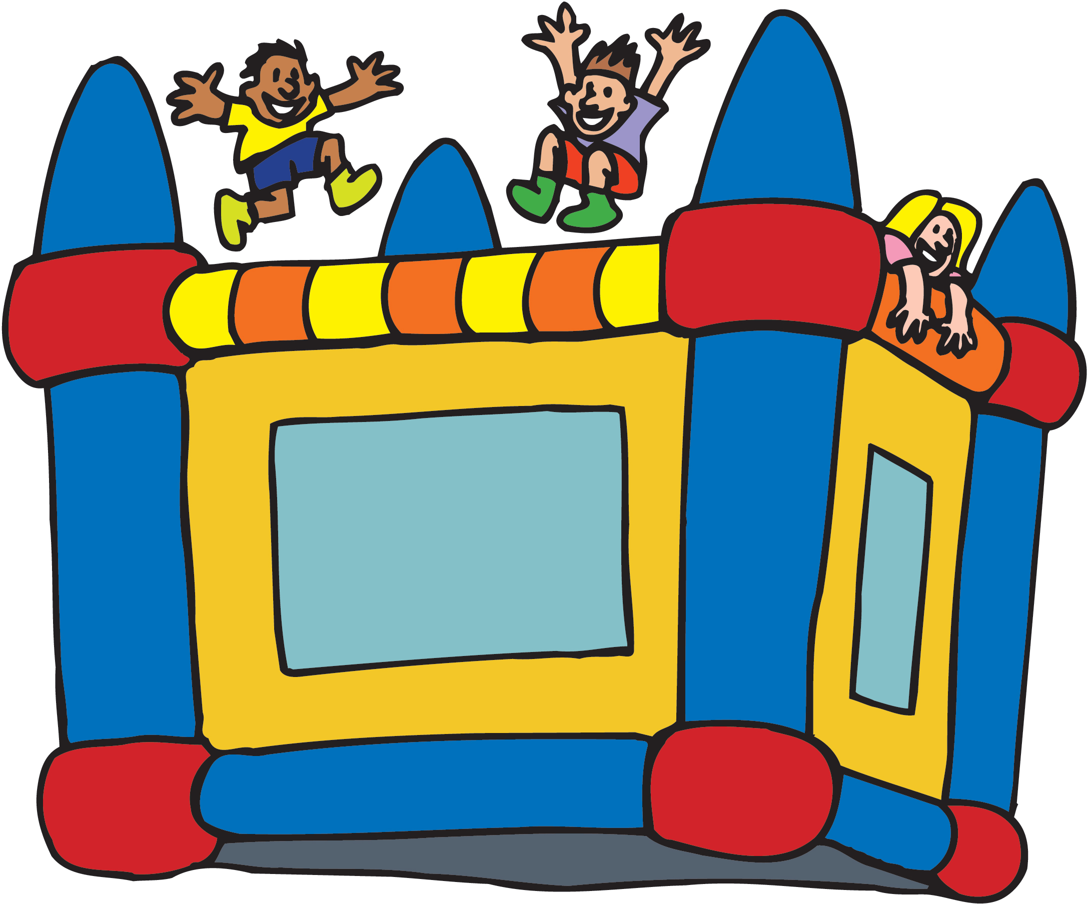 Bouncy castle clipart kid