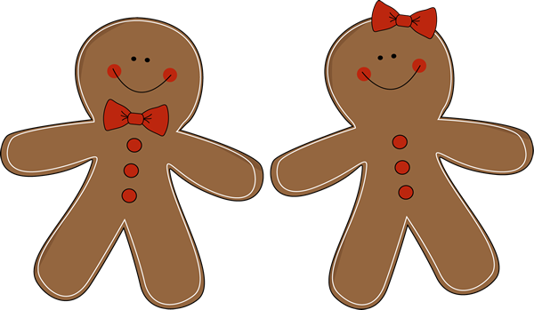 Christmas gingerbread man clip art image 2