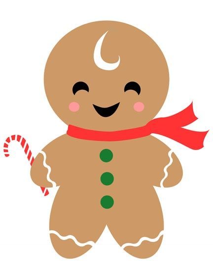 Christmas gingerbread man clip art image