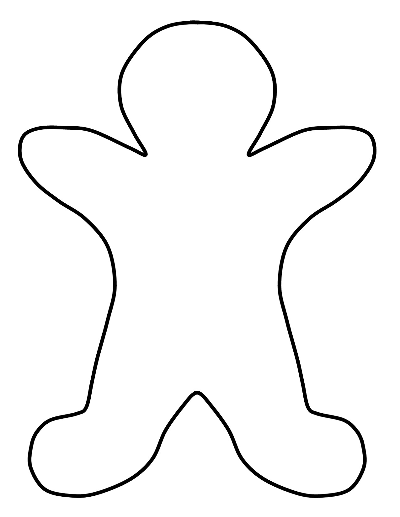 Gingerbread man black and white clipart kid 4