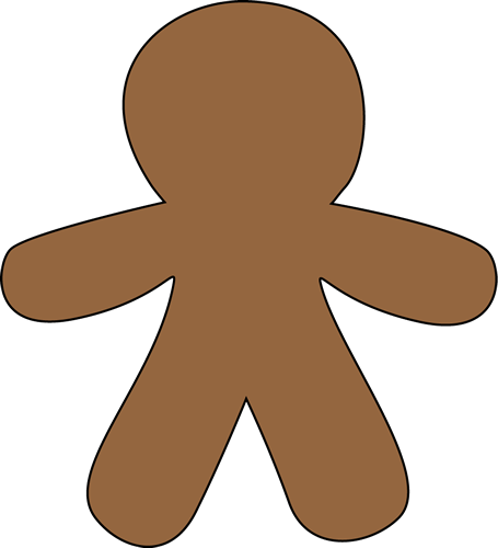 Gingerbread man black and white clipart kid 5