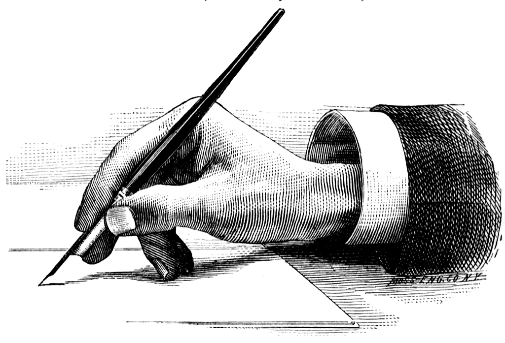 Hand with pen clipart kid
