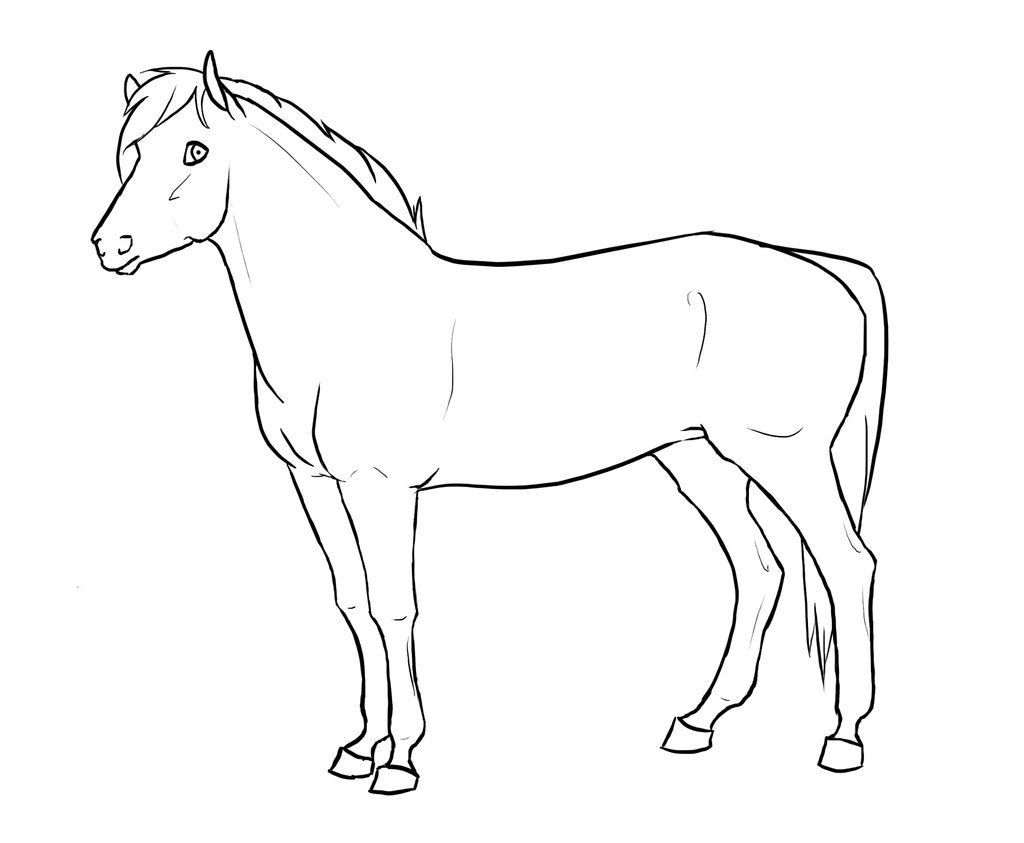 Horse lineart by xredlily on deviantart
