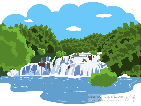 Mountain with river clipart 3