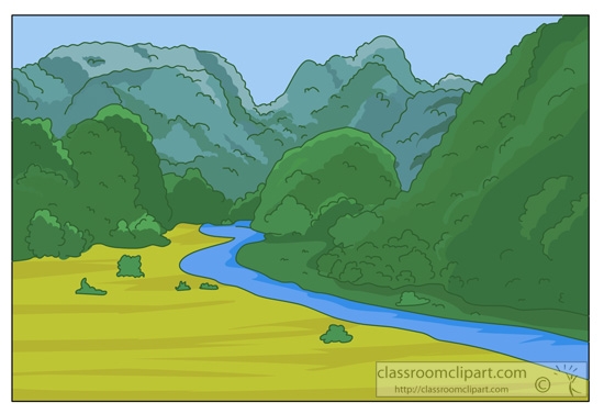 Mountain with river clipart 5