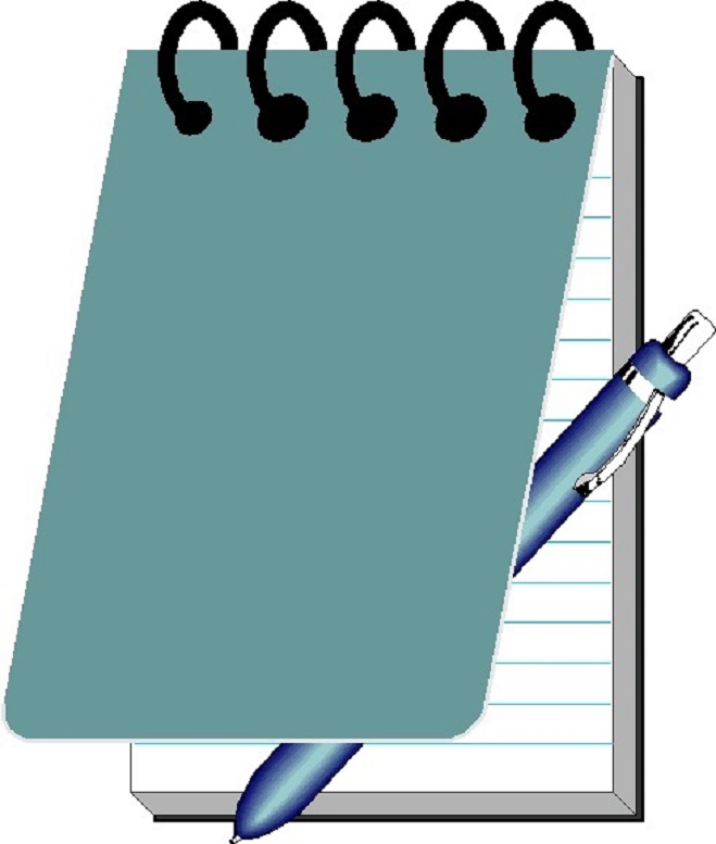 Notebook and pen clipart kid