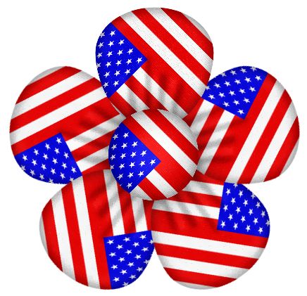 Patriotic usa flag flower decor clipart july 4th clip art