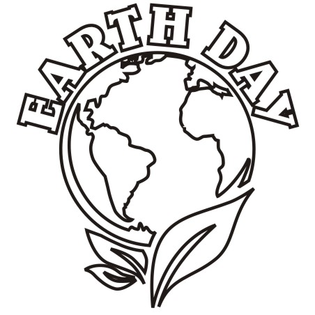 Earth day black and white clipart 2