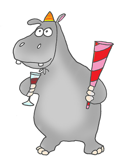 Cartoon hippo clipart 2
