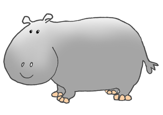 Cartoon hippo clipart 4
