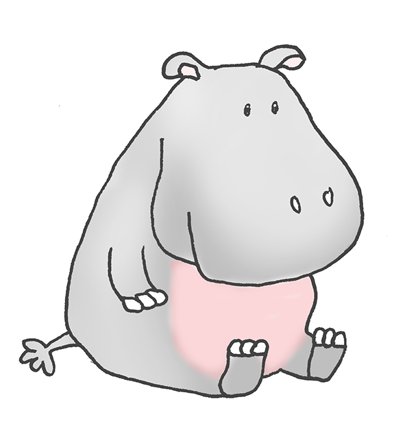 Cartoon hippo clipart 5