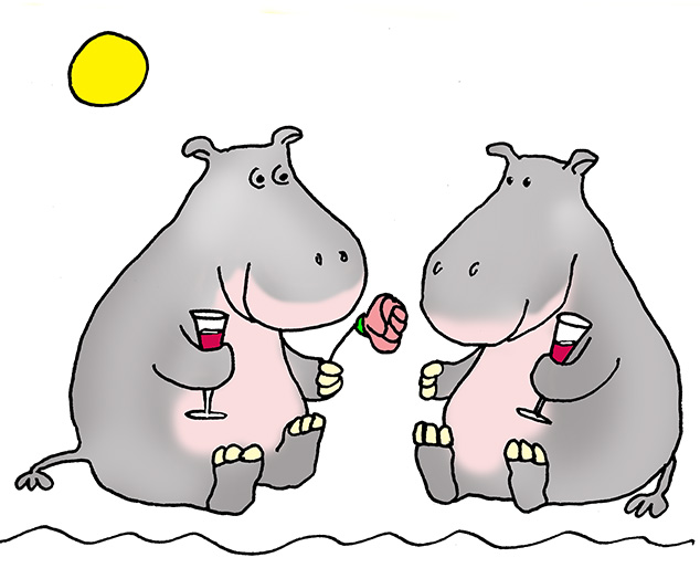 Cartoon hippo clipart 6