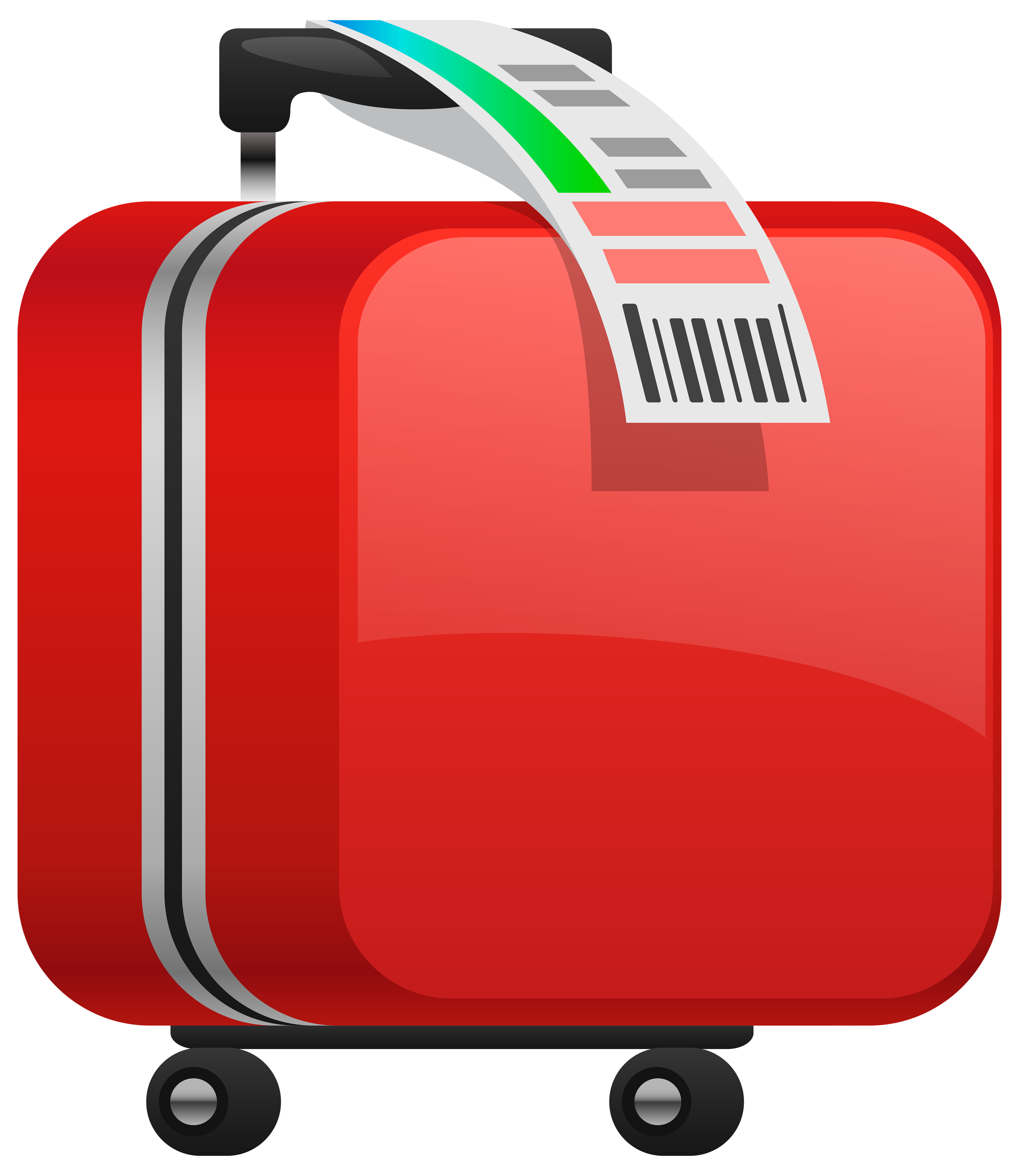 Checked red suitcase clipart image