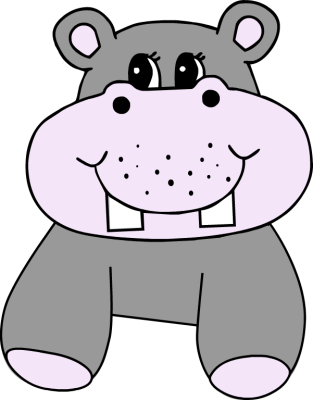 Clip art of cartoon hippopotamus clipart image 2
