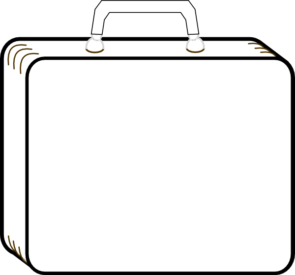Colorless suitcase clip art at vector clip art