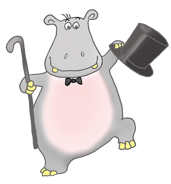 Dancing hippo clipart