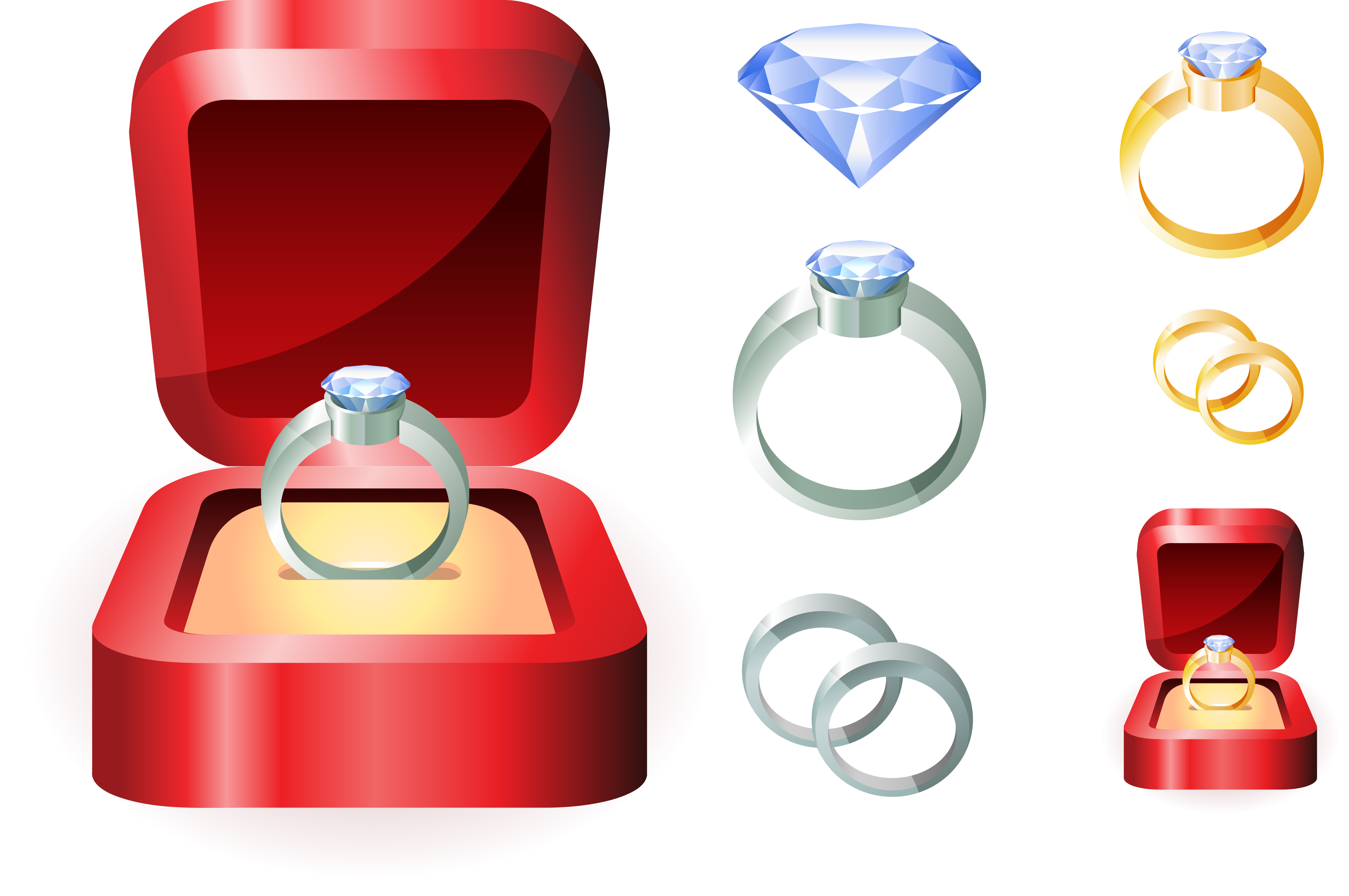 Diamond ring engagement in clipart 2