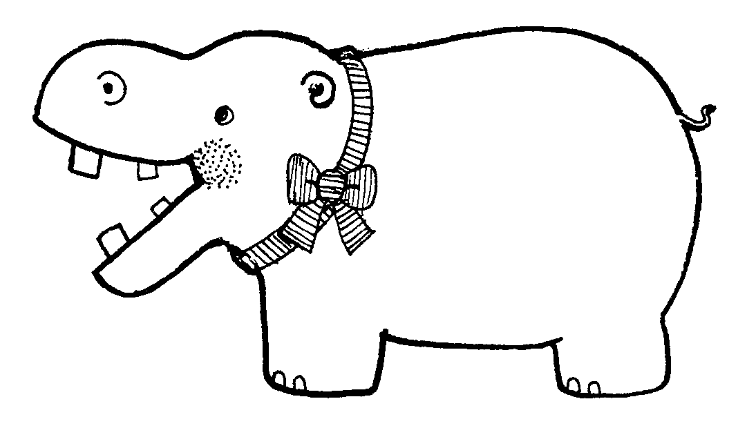 Hippo clip art black and white free clipart images 2