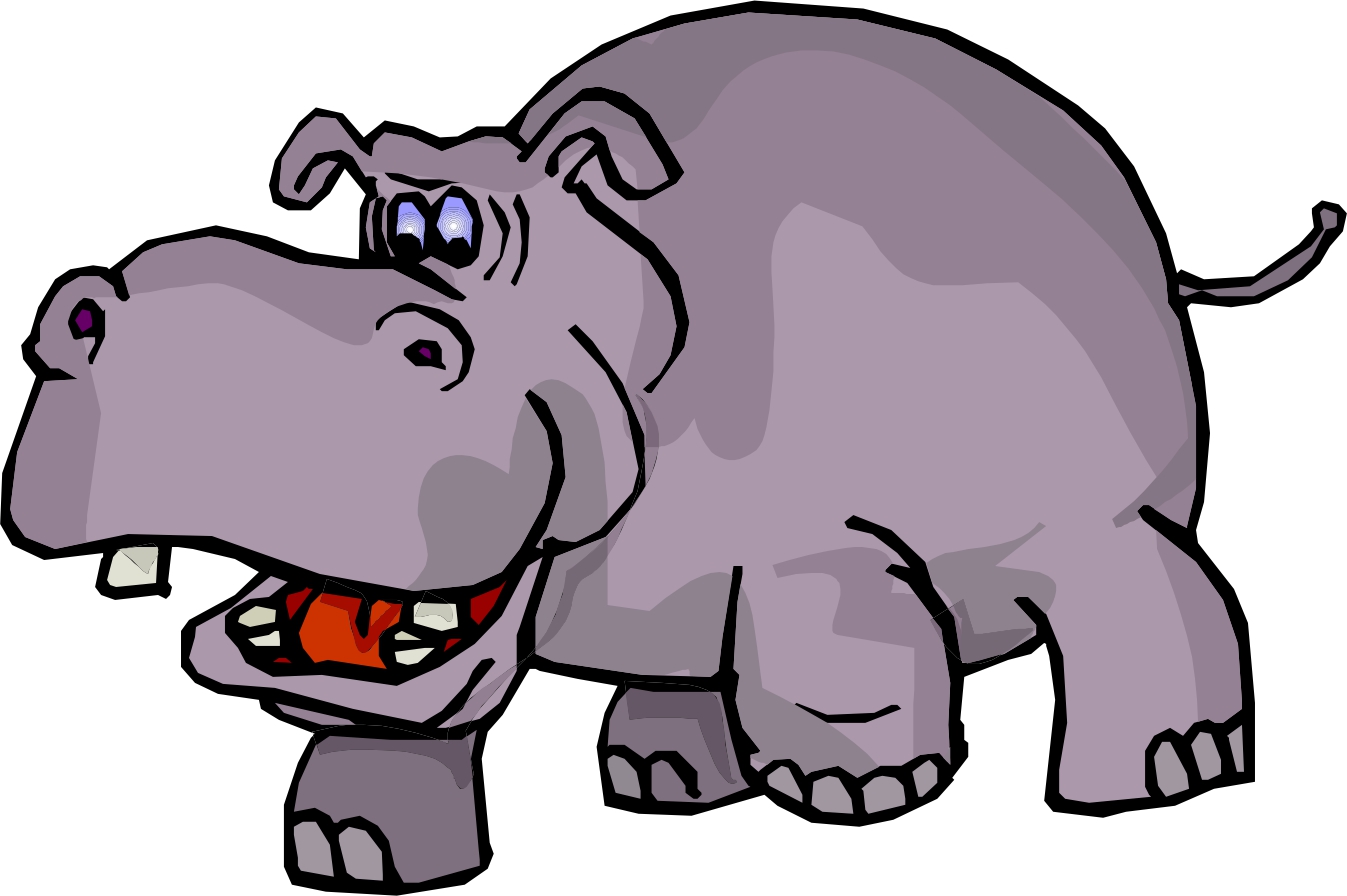 Hippo clip art black and white free clipart images
