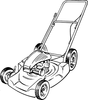 Lawn mower clipart black and white free 2