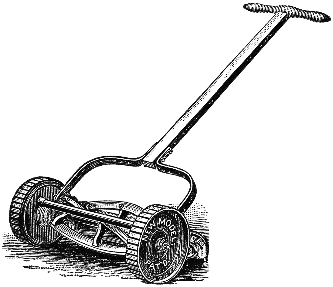 Lawn mower clipart black and white free