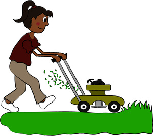Lawn mower mowing clipart