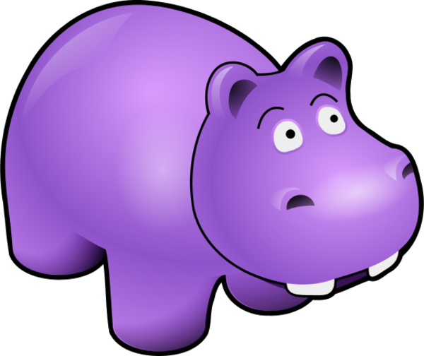 Purple hippo clipart kid 3