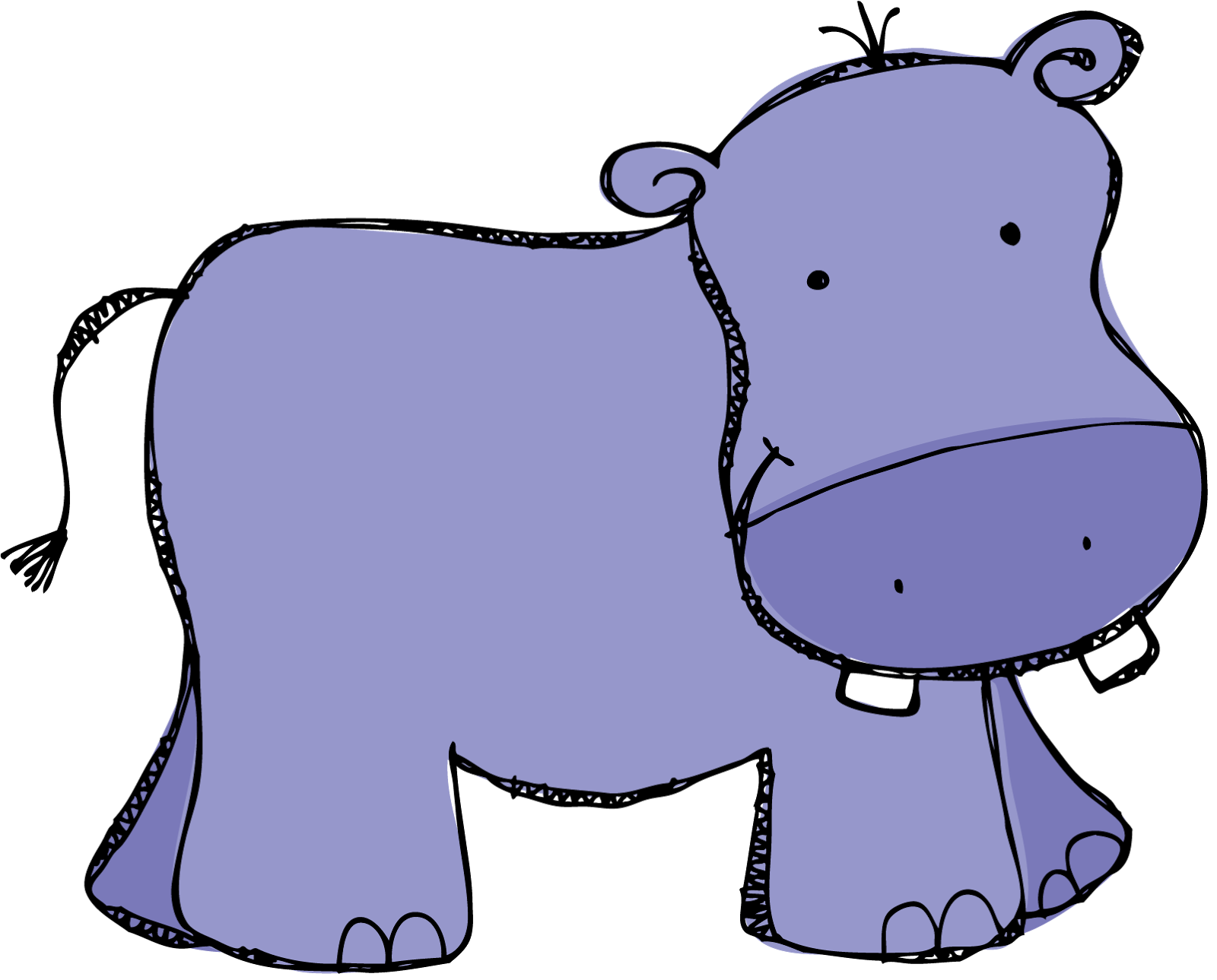 Purple hippo clipart kid