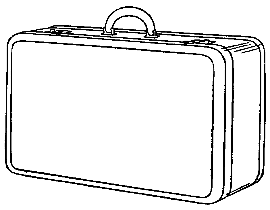 Suitcase black and white clipart kid