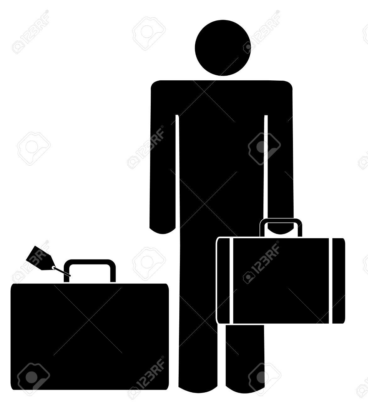 Suitcase man clipart logo more