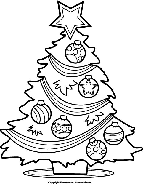 Tree  black and white free christmas tree clipart 2