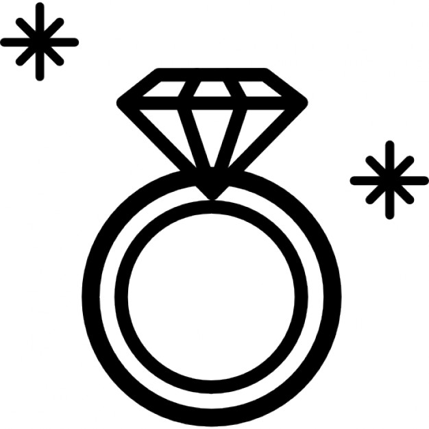 Vector and diamond ring clipart black and white favorite 2