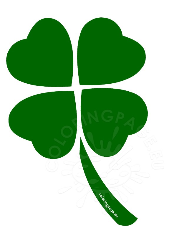 Four leaf clover st patrick'day loring page clipart