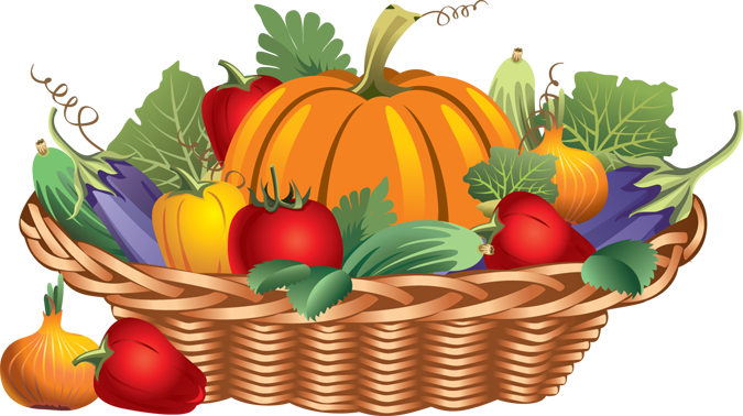 Fruits and vegetables basket clipart free