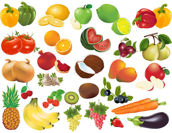 Fruits and vegetables clip art