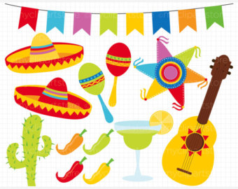 Sombrero fiesta clipart cinco de mayo mexican