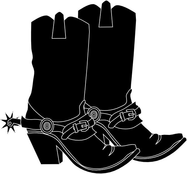 Cowboy boots clipart black and whitewboy clip art image clipartix