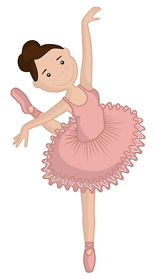 Cute ballerina in pink tutu sweet ballet dancer clip art