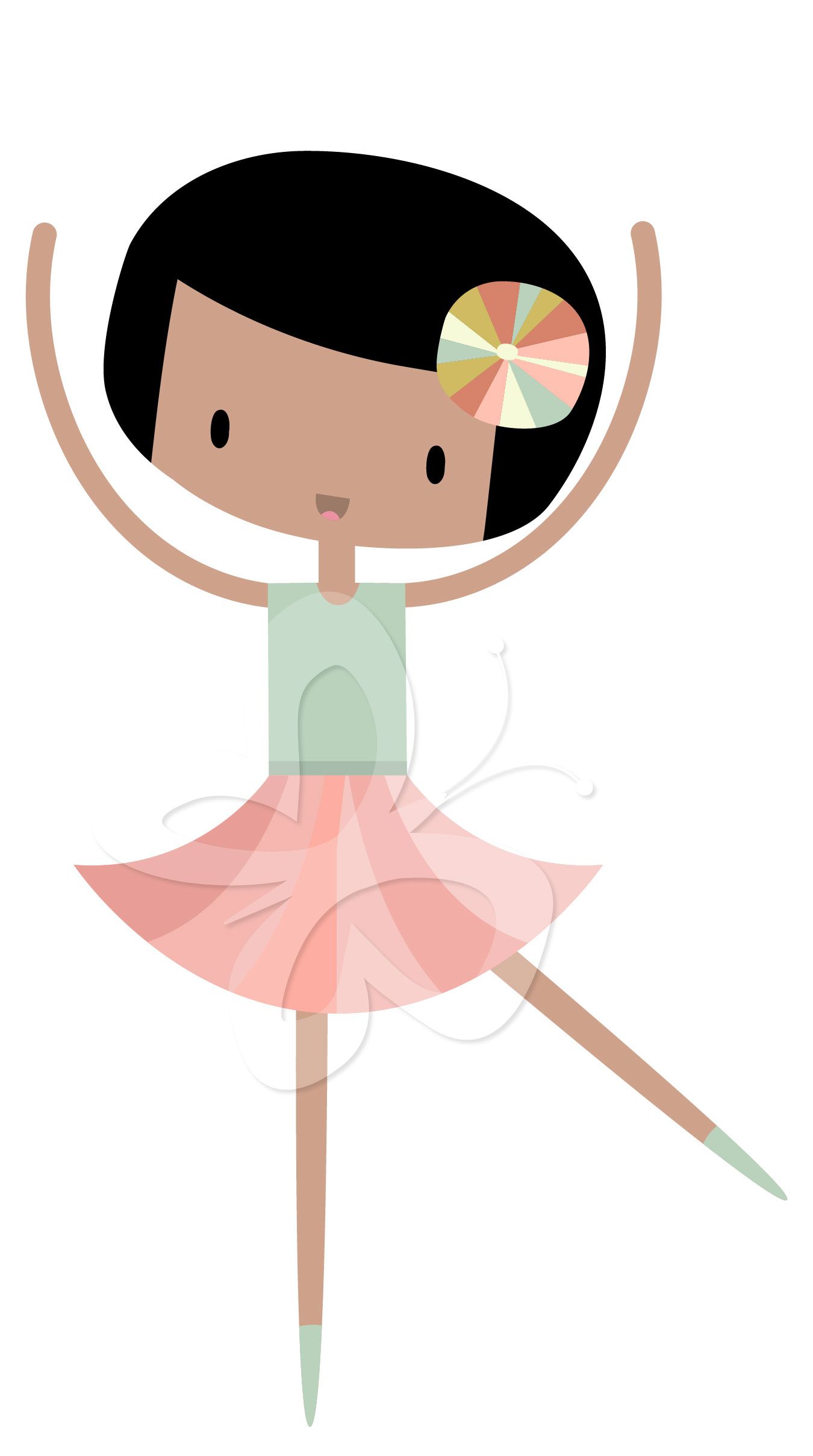 Cute little ballerina clipart set creative clipartllection